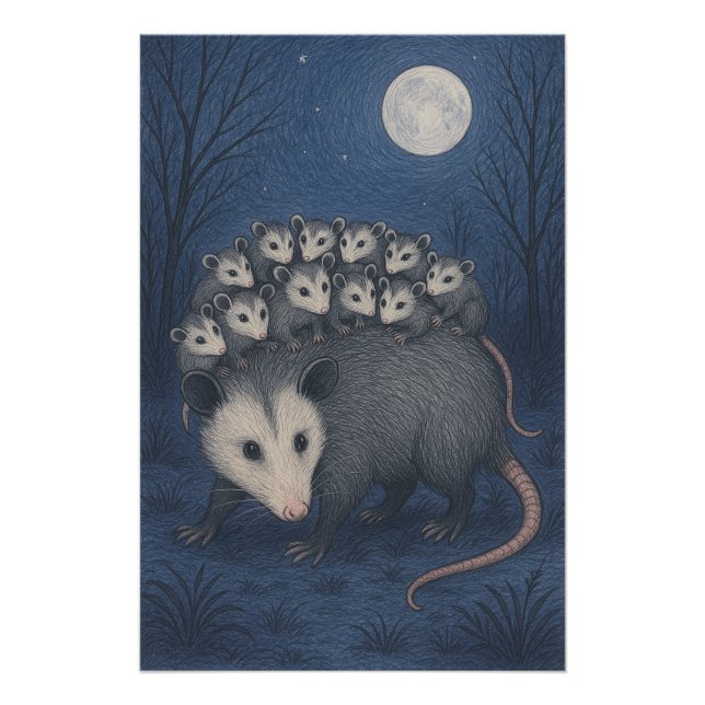 Mama Opossum Poster (Vorderseite)