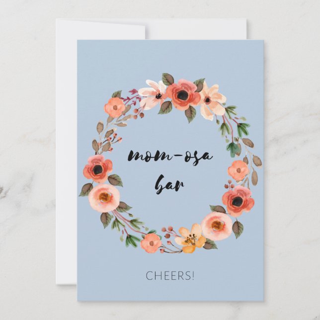 Mama-osa-Bar Baby Dusche Schild Einladung (Vorderseite)