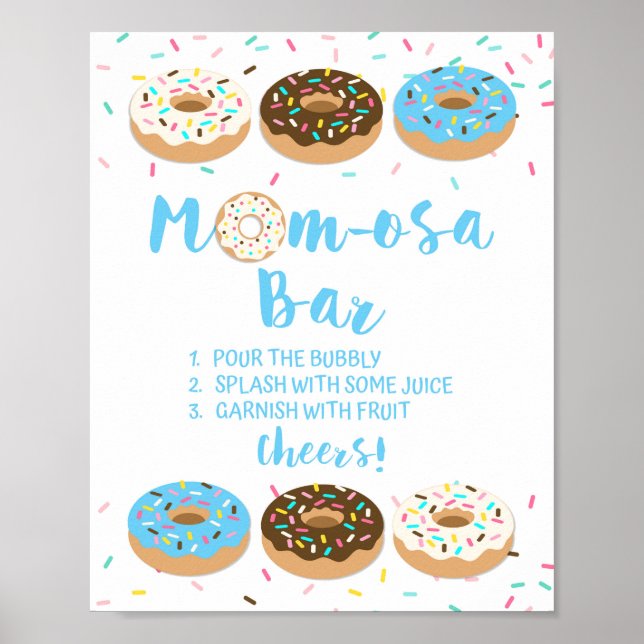 Mama osa Bar Blue Donut Sprinkle Duschgel Zeichen Poster (Vorne)
