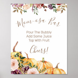 Mama-osa-Bar Floral Pumpkin Baby Duschzeichen Poster