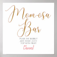 Mama-osa Bar Gold Glitzer Script Text Poster
