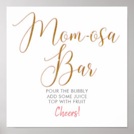Mama-osa Bar Gold Glitzer Script Text Poster
