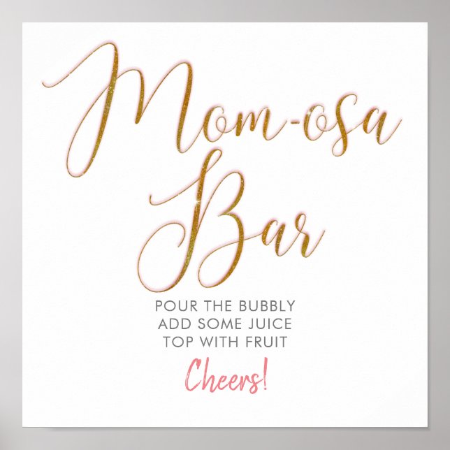 Mama-osa Bar Gold Glitzer Script Text Poster (Vorne)