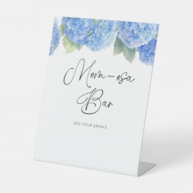 Mama-osa-Bar Hydrangea Es ist eine Baby-Dusche Sockelschild (Vorderseite)