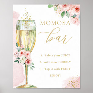 "MAMA" osa Bar, Rosa Gold Blume & Glas, Dusche Poster
