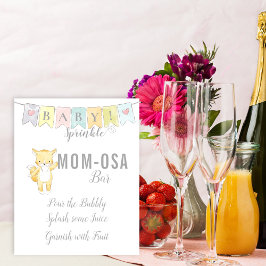 Mama-Osa Bar Sign Baby Sprinkle Fox und Banner Poster