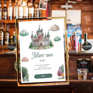 Mama-osa einmal auf einer grünen Burg Babydusche Poster