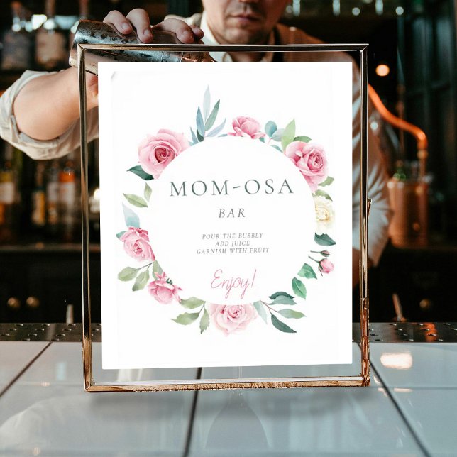 Mama osa Spring Flowers Pink Girl Baby Dusche Poster (Von Creator hochgeladen)