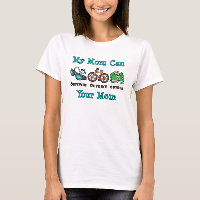 Mama Outswim Outbike überholte T-Shirt (Vorderseite)
