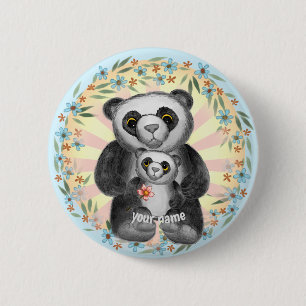 Mama Panda Bear Liebe Button-Taste Button
