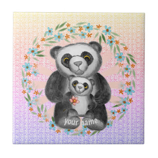 Mama Panda Bear Liebe Fliese