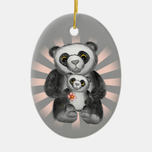 Mama Panda Bear Liebe Keramik Ornament