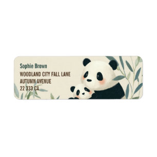 Mama Panda & Kleines Cute Animals Rücksendeadresse