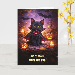 Mama Papa Eltern Frohes Halloween Süß und Lustig S Karte