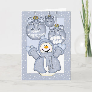 Mama & Papa, fröhliche Weihnachtskarte für Schneem Feiertagskarte