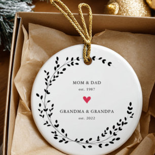 Mama Papa Oma Opa Jahr gegr. Keramik Ornament