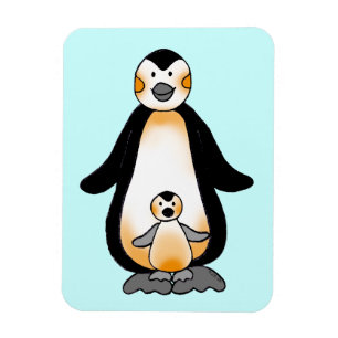 Mama/Papa und Pinguin, Babydusche Magnet