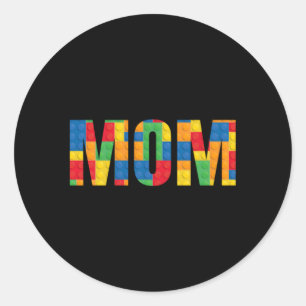 Mama Parent Brick Master Builder Gebäude blockiert Runder Aufkleber