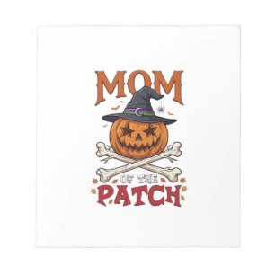 Mama-Patch-Halloween-Kürbis-Hexenhut-Totenkopf_1 Notizblock