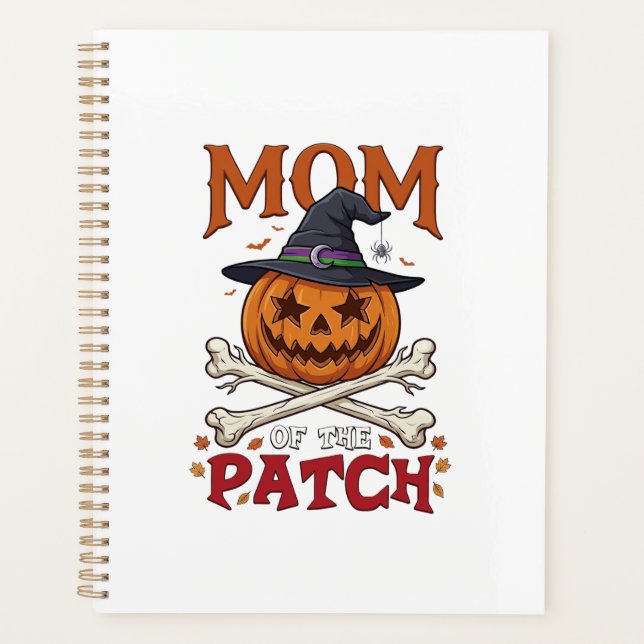 Mama-Patch-Halloween-Kürbis-Hexenhut-Totenkopf_1 Planer (Vorderseite)