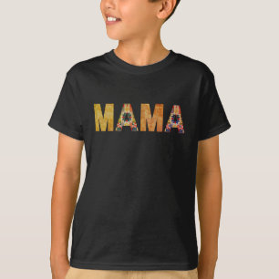 Mama-Patchwork-Typografie-Design T-Shirt
