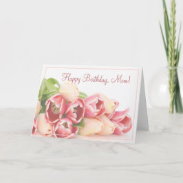 Mama Peach Pink Floral Bouquet Geburtstag Karte