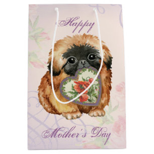 Mama Pekingese Hearts Mittlere Geschenktüte