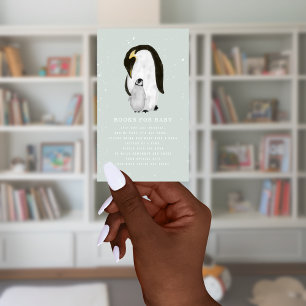 Mama Penguin Winter Blue Baby Showbuchanfrage Begleitkarte