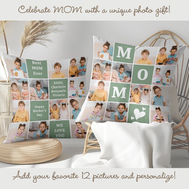 MAMA Personalisiert 12 Foto Collage Muttertag Kissen (Von Creator hochgeladen)