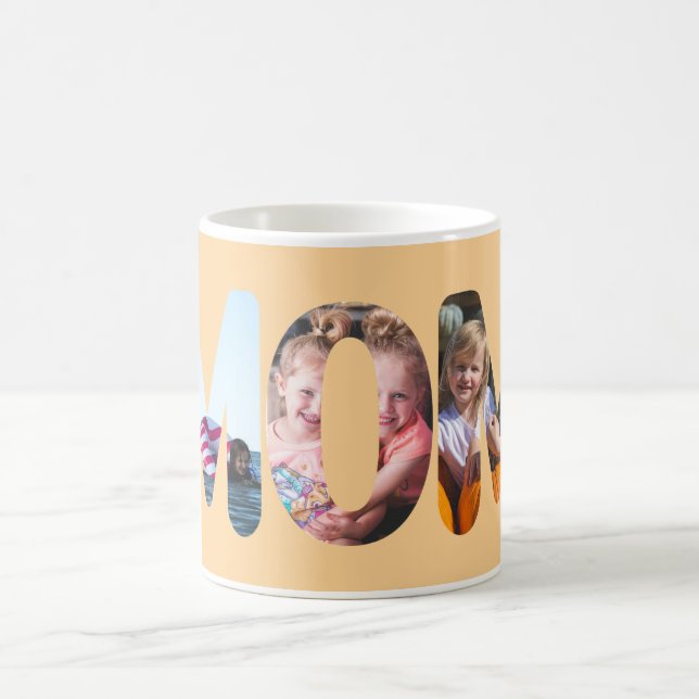 Mama Personalisiert Orange 3 Foto Kaffeetasse (Mittel)