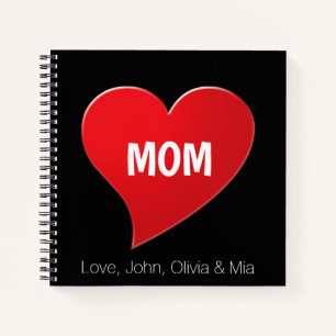 Mama personalisierter Text am Herzen niedlich Reze Notizbuch
