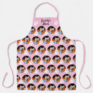 Mama Pet Foto Muster Name Pink mit Pfosten Schürze
