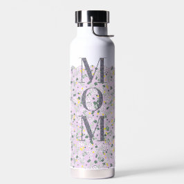Mama Pilates Yoga hellviolette Blumen Trinkflasche