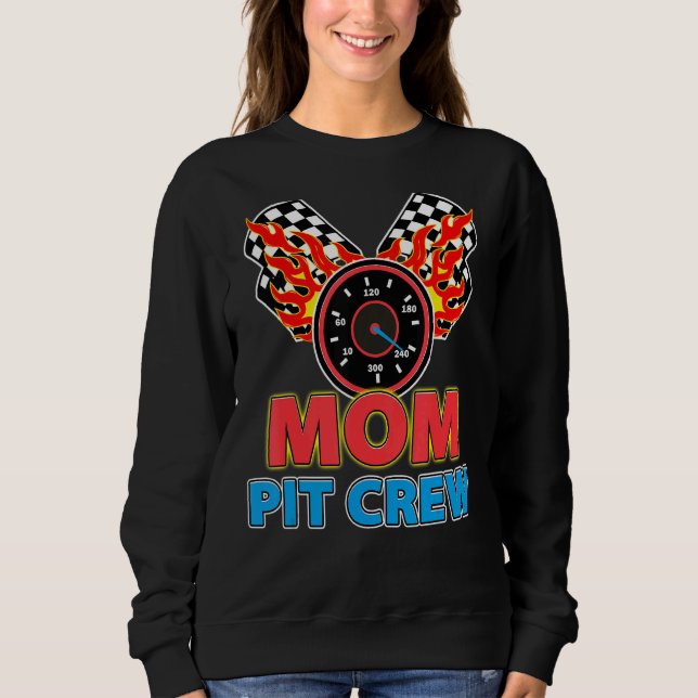 Mama Pit Crew Auto Racer Familie Matching Racing Sweatshirt (Vorderseite)