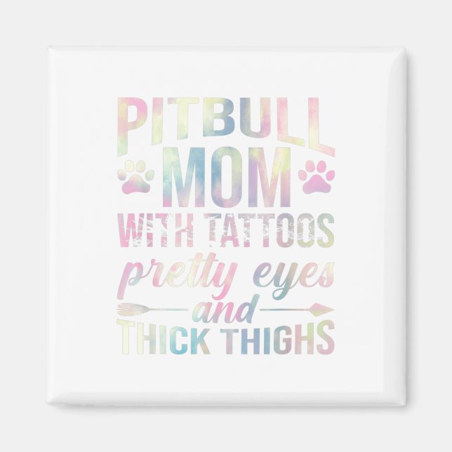 Mama Pitbull mit Hübschen Augen von Tattoos Magnet (Vorne)