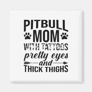 Mama Pitbull mit Hübschen Augen von Tattoos Magnet