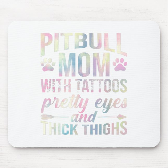 Mama Pitbull mit Hübschen Augen von Tattoos Mousepad (Vorne)