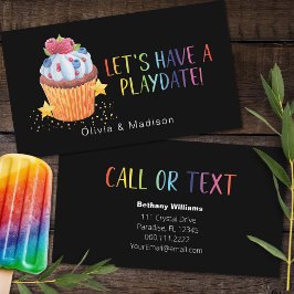 Mama Playdate Colorful Berry Cupcake Calling Cards Visitenkarte