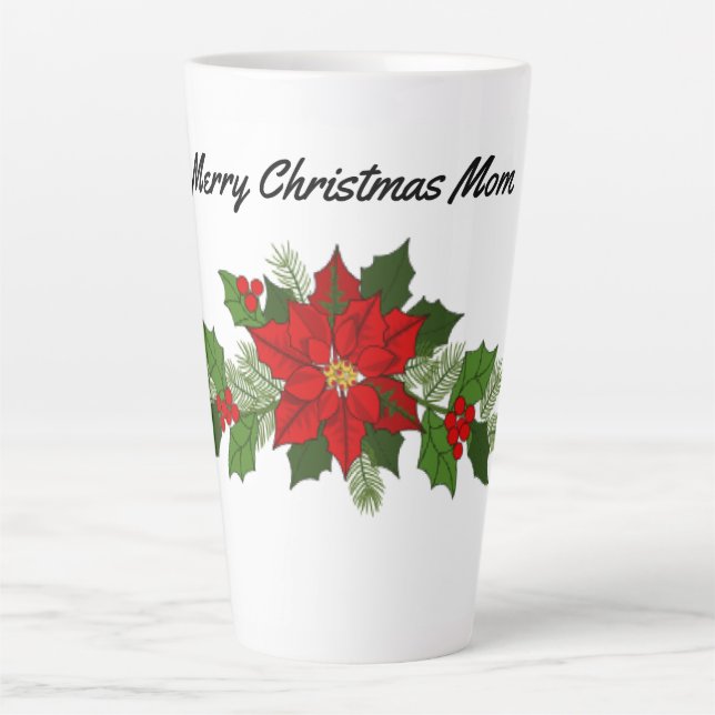 Mama Poinsettias Latte Tasse (Vorderseite)