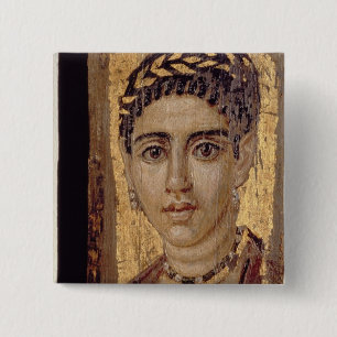 Mama-Porträt einer Frau, von Fayum, Romano-Egyp Button