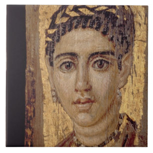 Mama-Porträt einer Frau, von Fayum, Romano-Egyp Fliese