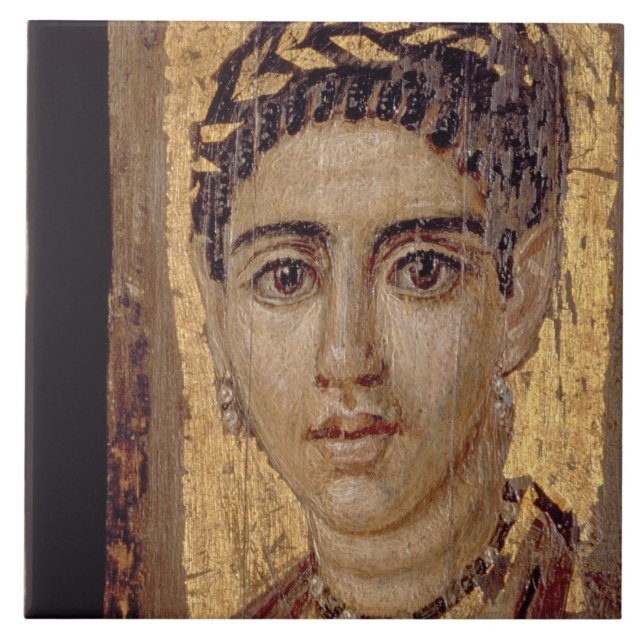 Mama-Porträt einer Frau, von Fayum, Romano-Egyp Fliese (Vorderseite)