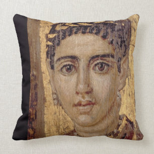 Mama-Porträt einer Frau, von Fayum, Romano-Egyp Kissen