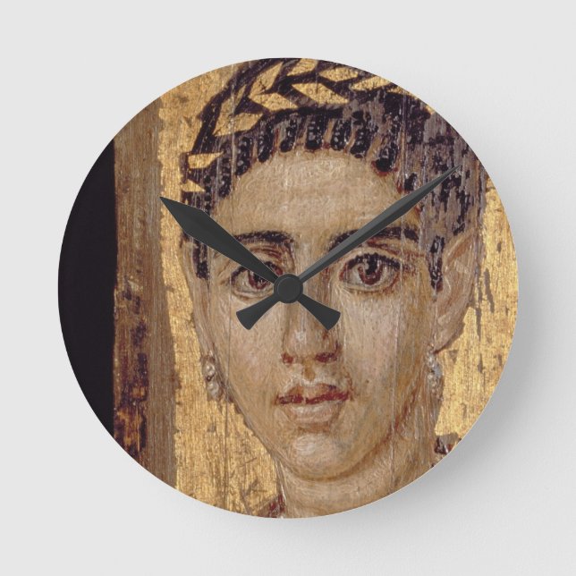Mama-Porträt einer Frau, von Fayum, Romano-Egyp Runde Wanduhr (Vorderseite)