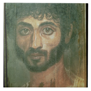 Mama-Porträt eines Mannes, von Fayum, Fliese