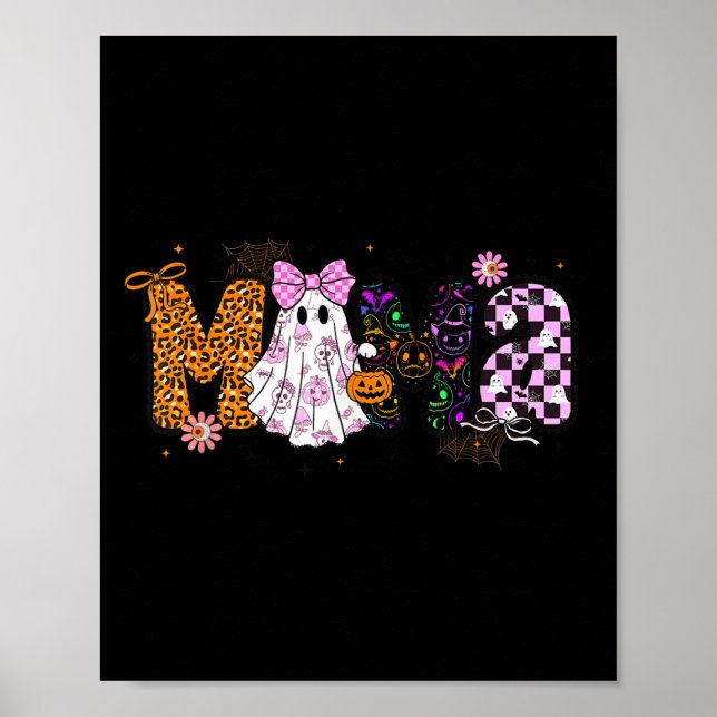 Mama Pumpkin Fall Coquette Lace Bow Thanksgiving M Poster (Vorne)