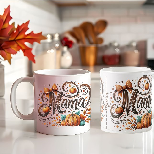 Mama Pumpkin Fall Erntedank Name Kaffeetasse (Mama Pumpkin Fall Thanksgiving name Coffee Mug)