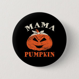 Mama Pumpkin Matching Family Halloween Thanksgivin Button