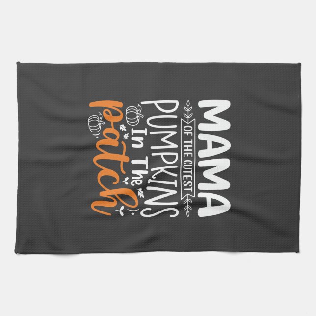 Mama Pumpkins Patch Halloween Design_1 Geschirrtuch (Horizontal)
