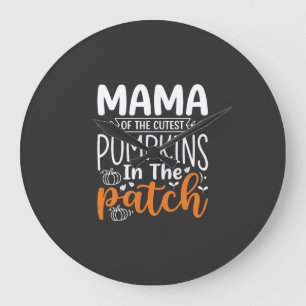 Mama Pumpkins Patch Halloween Design_1 Große Wanduhr